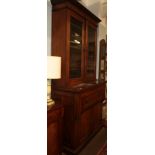 A walnut secretaire bookcase, circa 1900, 121cm wide