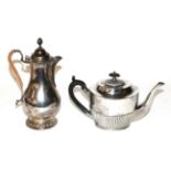 A Victorian silver teapot and a Victorian silver hot-water jug, the teapot by Mappin and Webb,