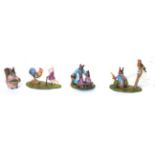 Four modern Austrian cold painted bronze Beatrix Potter groups, Goody Tiptoes, Mrs Rabbit and two