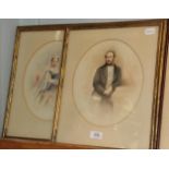 F.A. Tilt (19th century) Queen Victoria and Prince Albert, signed and dated 1866, watercolours, 23cm