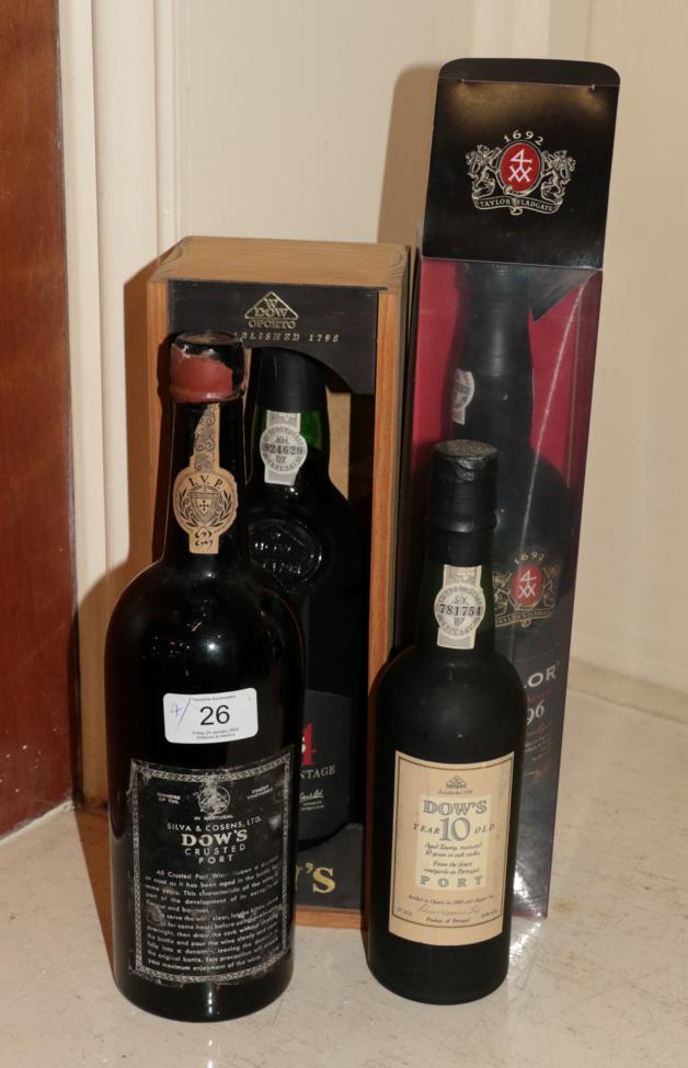 Dow's 1994 late bottled vintage port 75cl in wooden presentation case (one bottle); Dow's 10 year