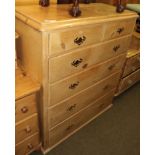 A late Victorian six drawer straight fronted chest