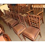 A harlequin set of eleven George III style dining chairs, including two carvers