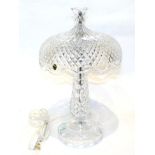 Waterford crystal 'Achillbeg' mushroom shaped table lamp, 50cm high, with box