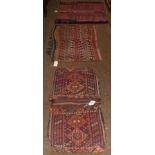 Shahsavan flatweave Chuval, the field with wide and narrow bands of bird motifs and geometric