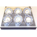 A cased set of six coffee cans and saucers Royal Worcester 'Aragon' pattern (a.f.)