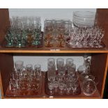 Waterford crystal glassware; together with two decanters; Dartington crystal bowl; and various other