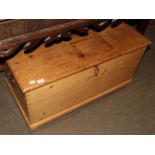 A late 19th century pine blanket box