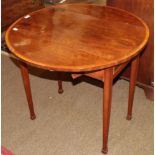 A George III mahogany and satinwood crossbanded Pembroke table