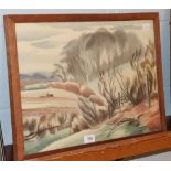 Clifford Webb RBA RE (1895-1972) Ploughing the fields, signed chromolithograph, 33.5cm by 49cm