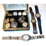 A collection of thirteen various wristwatches, including Oris, Helvetia, Seiko, Tissot etc (13)