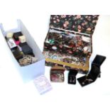A quantity of costume jewellery including beaded necklaces, brooches, earrings, rings etc
