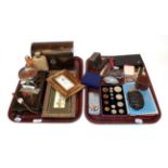 Two cased Parker pens, a set of sovereign scales, various pocket knives, coins, Timex wristwatch,