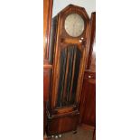 An Art Deco quarter chiming longcase clock, oak veneered case