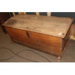 A large early 19th century oak coffer