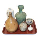 A collection of Korean ceramics and a bronze, some 18th/19th century