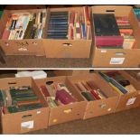 Seven boxes of books including geological reference, novels, etc