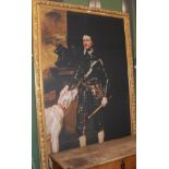 A large reproduction canvas print of Cromwell in a gilt frame