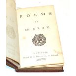 Gray (Thomas) Poems. Printed for J. Dodsley, 1768. 8vo, full red straight-grain morocco, boards