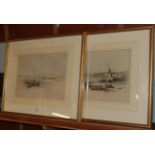 After David Roberts RA, Boats in an exotic harbour, coloured lithographs, 25cm by 35cm (2)