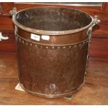 An 19th century copper log bucket