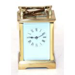 A brass carriage timepiece, 20th century