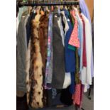 Assorted costume and accessories, including fur coats, gents wool over coat and blazers, 50's/60's