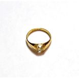 An 18 carat gold old cut diamond solitaire ring, estimated diamond weight 0.40 carat