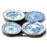 A collection of 18th and 19th century blue and white plates (a.f.) including Delft ware examples (