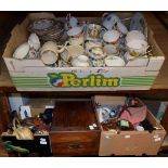 A quantity of various ceramics; glassware; and plated wares etc (four boxes)