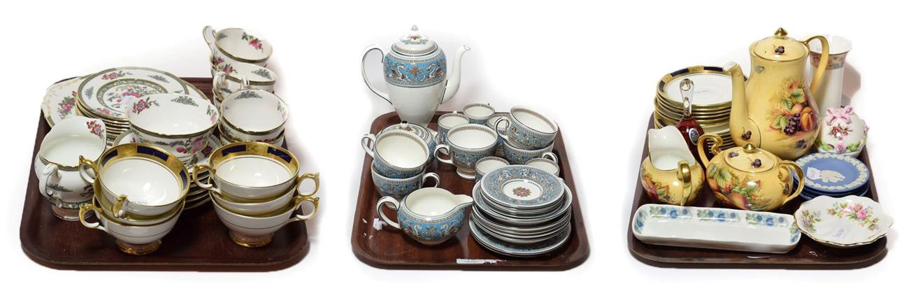 Various tea and coffee wares including Wedgwood Florentine, Aynsley Empress, Paragon Tree of Cashmir