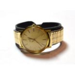 A gent's gold plated Omega wristwatch, circa 1975