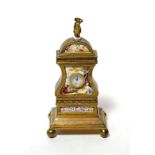 A miniature Viennese enamel timepiece, circa 1880, renaissance style gilded case with engraved