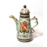 A Samson of Paris armorial coffee pot, with the coat-of-arms for the Duke's of Norfolk, 28cm high