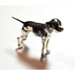 A parcel-patinated silver model of an English Pointer, with English import marks for Mark Hougton,