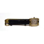 A square shaped wristwatch with hooded lugs, signed Juvenia, circa 1960's, inside case back