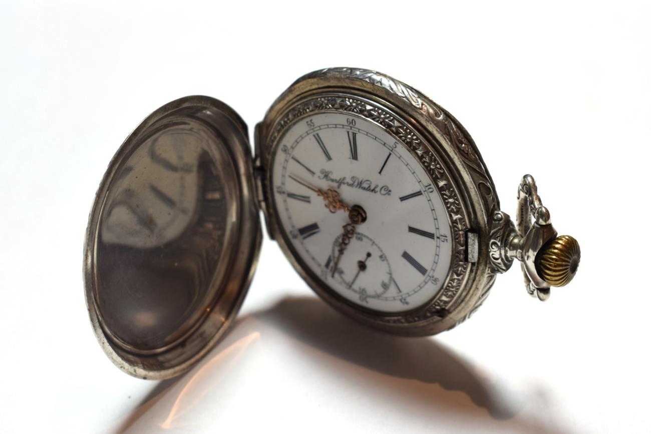 A full hunter pocket watch, signed Hartford Watch Co, circa 1900 movement signed and numbered