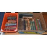 A collection of books including Ruskin, Dickens, Henty, Boys Own, etc (two boxes)