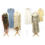 Six Items of Early 20th Century Ladies' Costume, comprising a circa 1930's pale blue evening dress