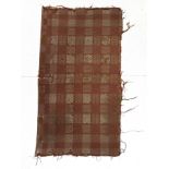 A 19th Century Welsh Wool Blanket, worked in an olive green, pink and white checked design,