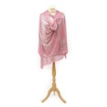 A Circa 1920's Pink Assuit Stole, 98cm by 350cm