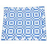 A Large 20th Century Blue and White Cotton Patchwork 'Signs of the Zodiac' Quilt, designed with