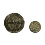 Elizabeth I Shilling Seventh Issue 1602 mm 2 S2584 and Edward I Penny S1396