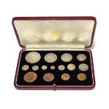 1937 15 Coin Specimen Set, Crown to Brass Threepence including Maundy PS16