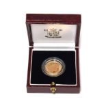 Royal Mint Proof Sovereign 1998 Case and certificate