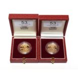 Proof Sovereigns 1985 and 1986 (2) In original boxes COA