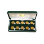 Victoria Young Head and Shield Back Half Sovereigns in green Imperial Coins case mixed grades (10)