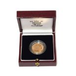 Royal Mint Proof Sovereign 1999 Case and certificate