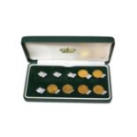 Victoria Head and Edward VII Half Sovereigns in green Imperial Coins case mixed grades VF and better