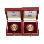 Proof Sovereigns 1987 and 1988 (2) In original boxes COA